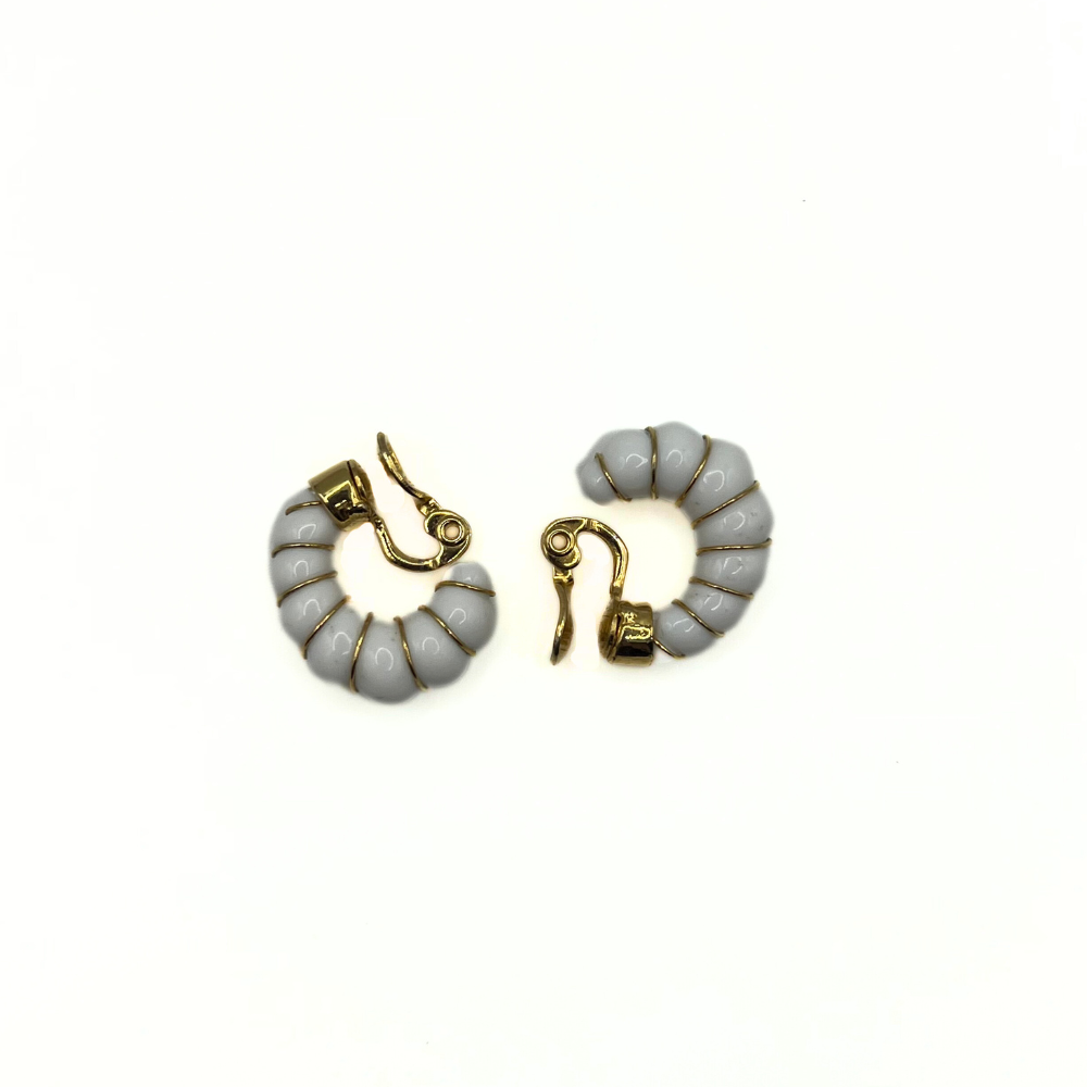 Vintage Spiral Shell Clip-On Earrings
