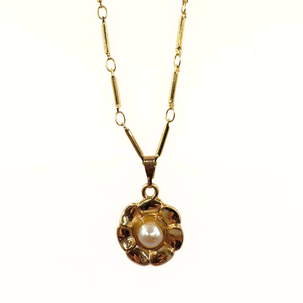Vintage Pearl Charm Necklace