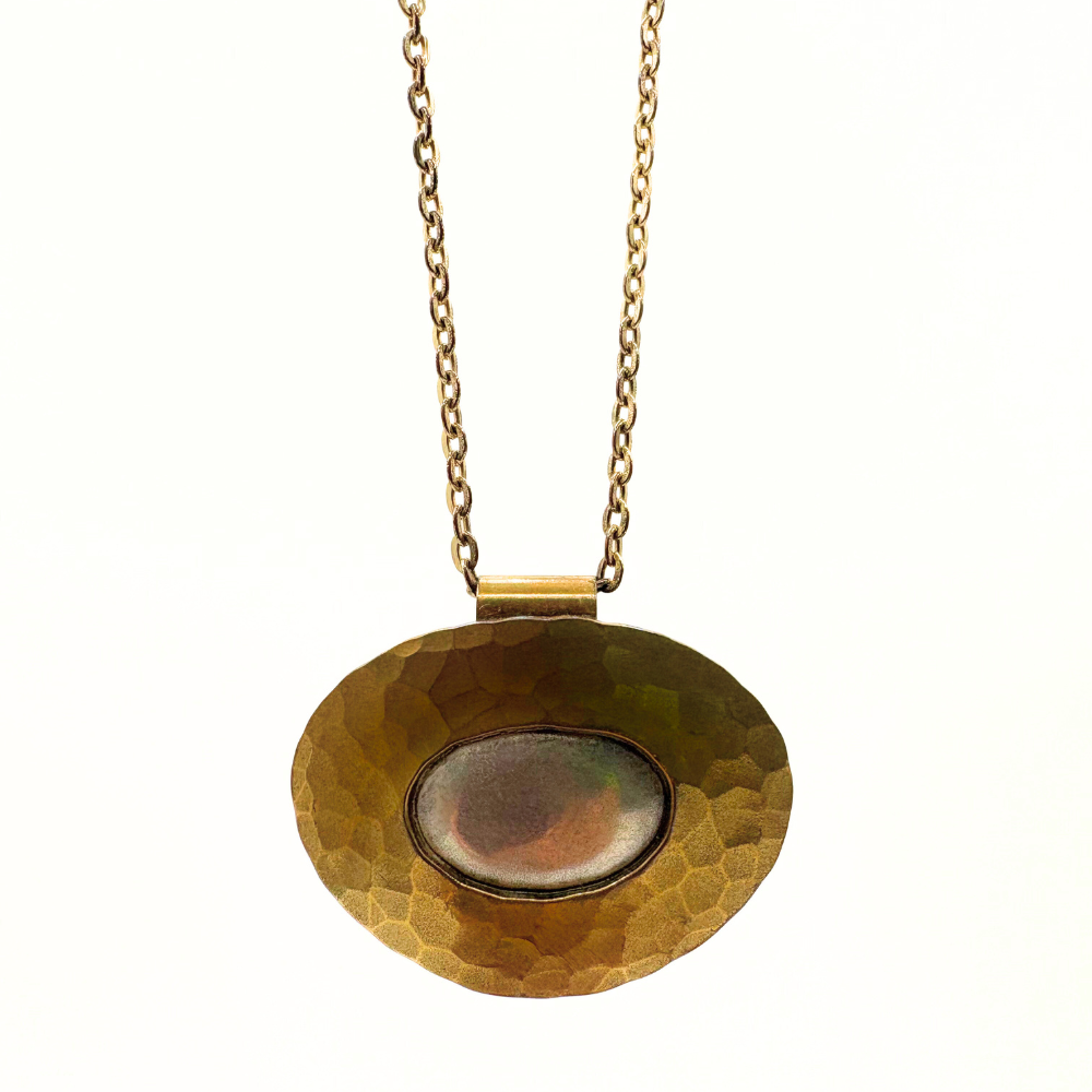 Hammered Horizon Pendant Necklace