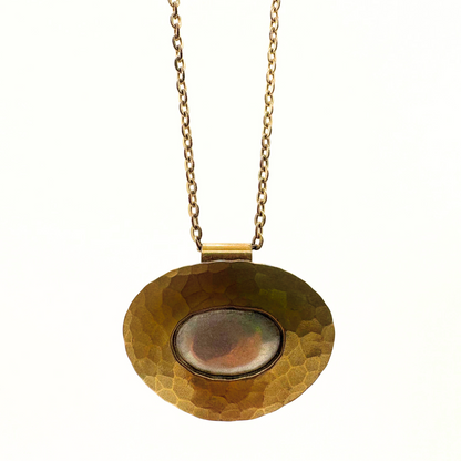 Hammered Horizon Pendant Necklace