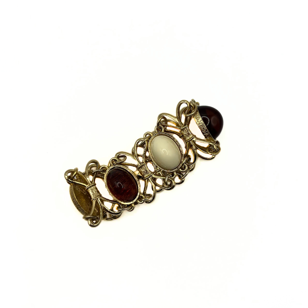 Vintage Gold Link Gemstone Bracelet