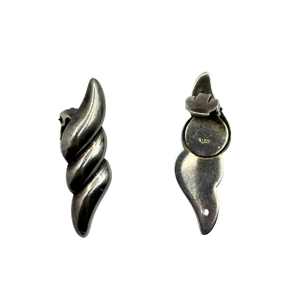 Sterling Spiral Clip-On Earrings