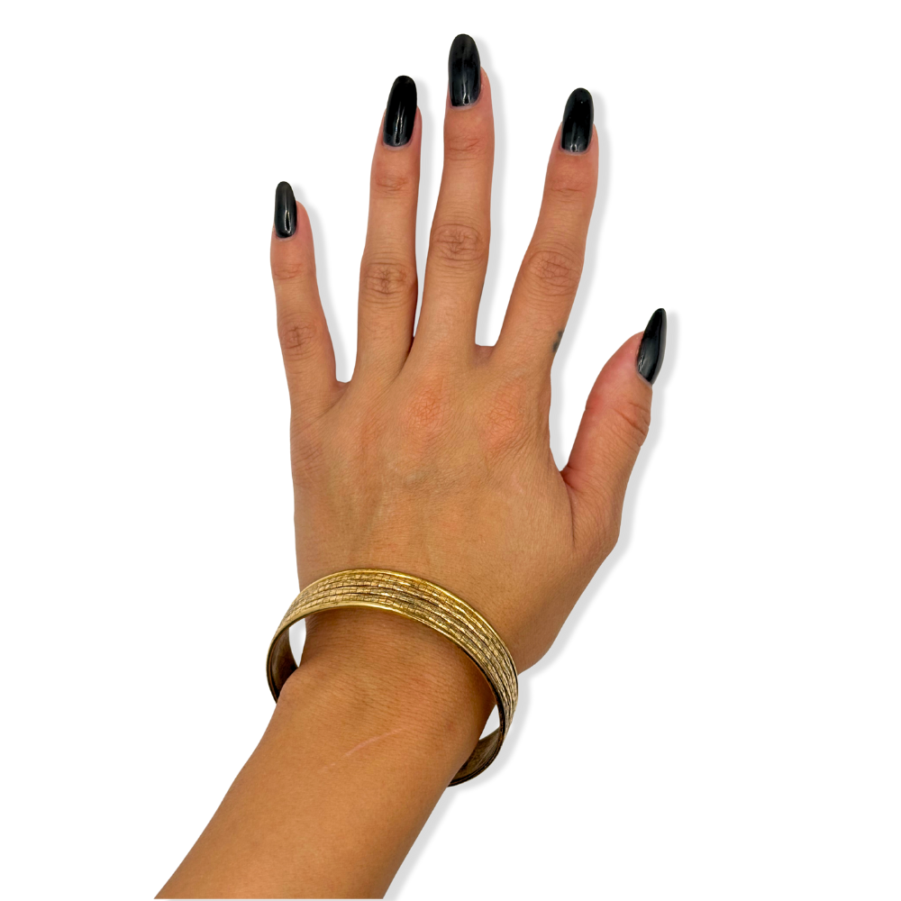 Italian Grid Gold Bangle