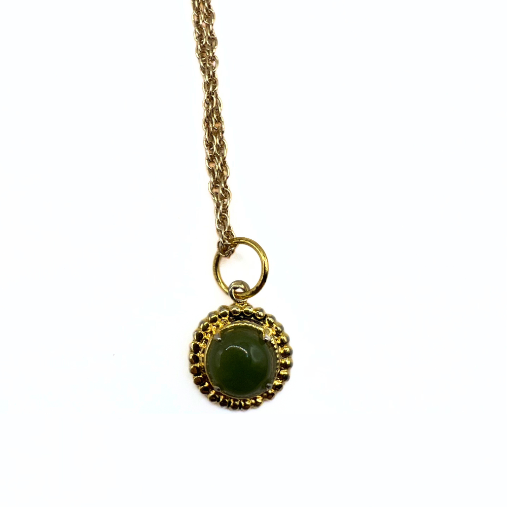 Vintage Mini Green Pendant Necklace