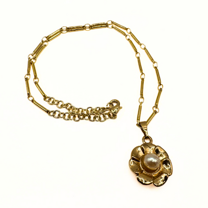 Vintage Pearl Charm Necklace
