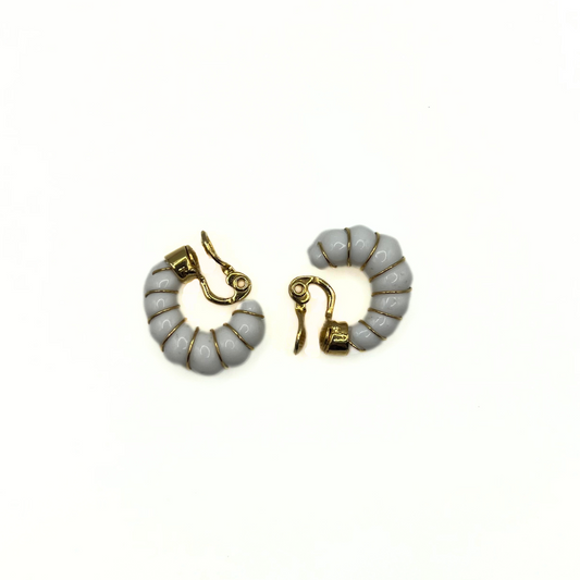 Vintage Spiral Shell Clip-On Earrings
