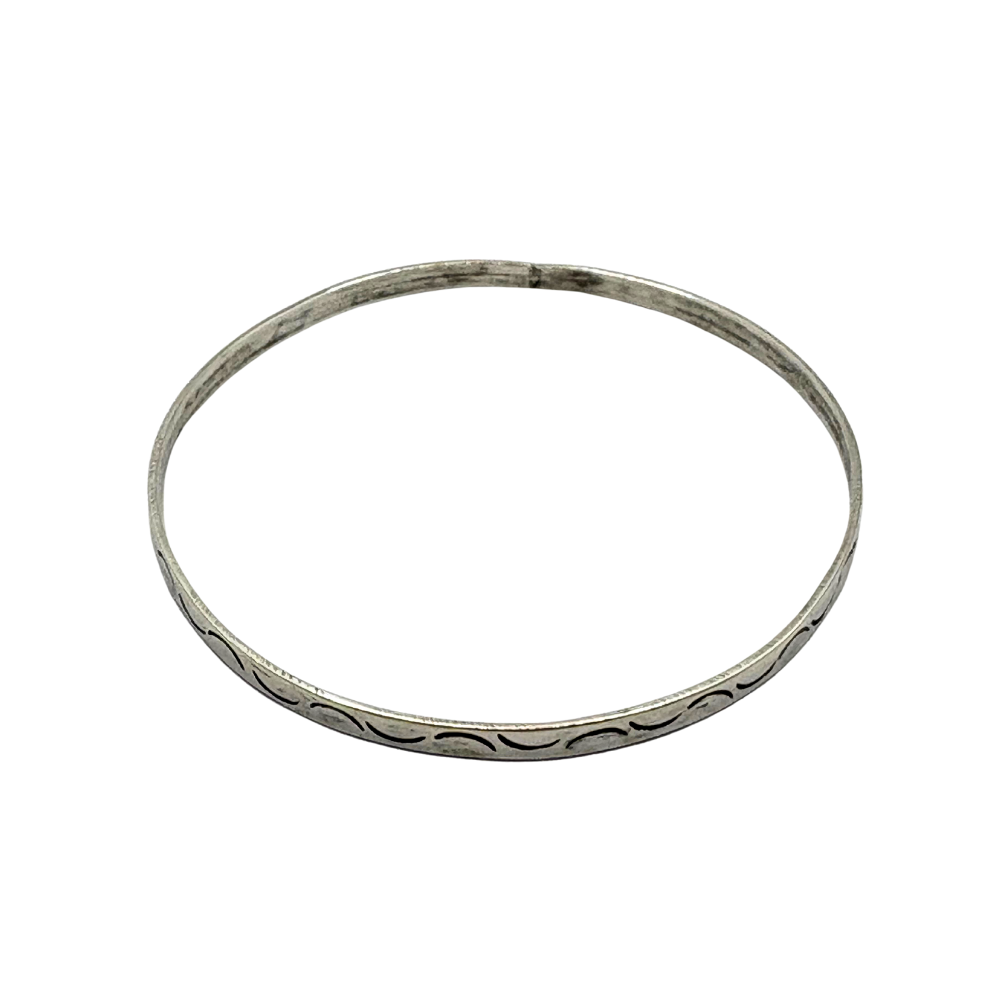 Sterling Silver Etched Bangle
