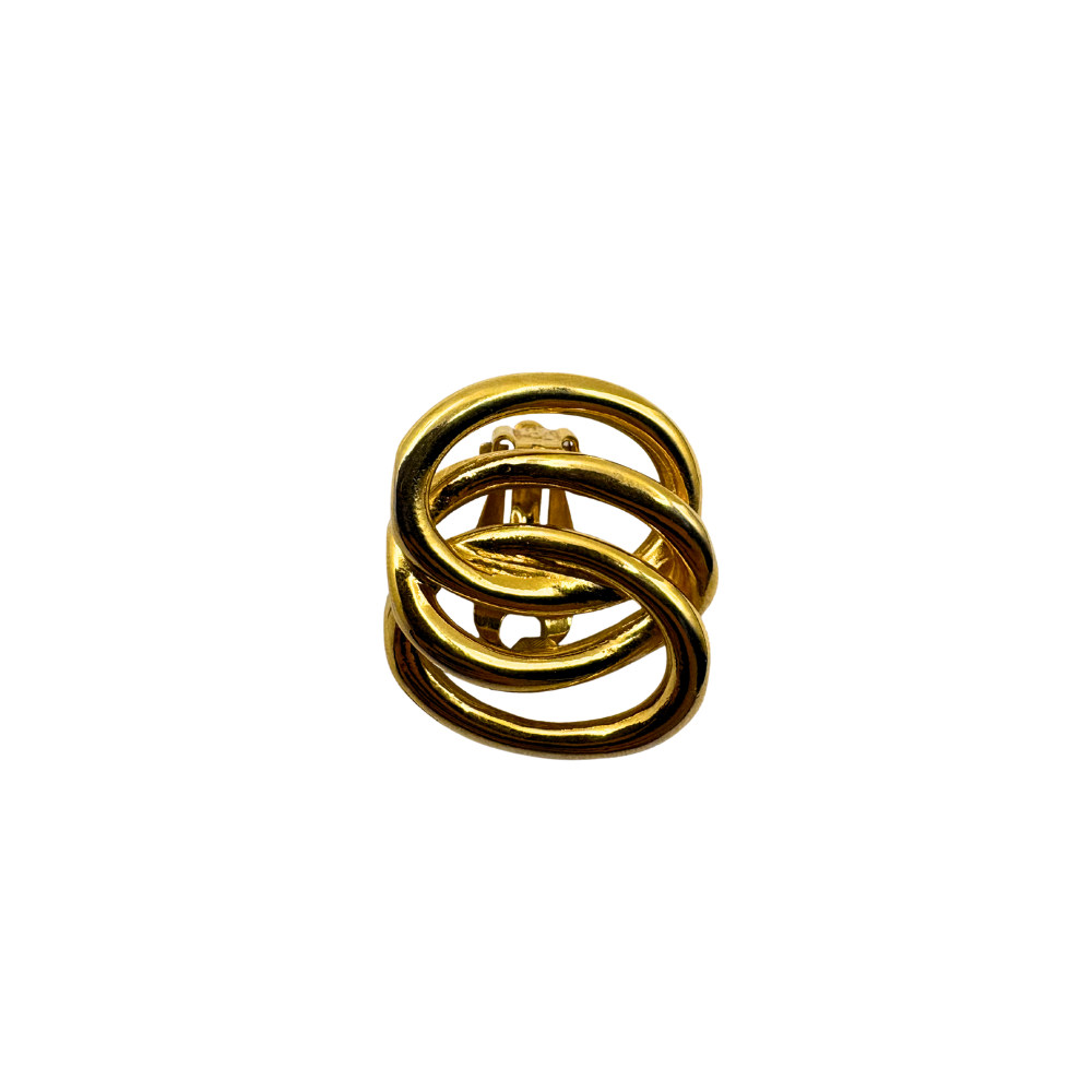 Textured Interlock Clip-On Earrings