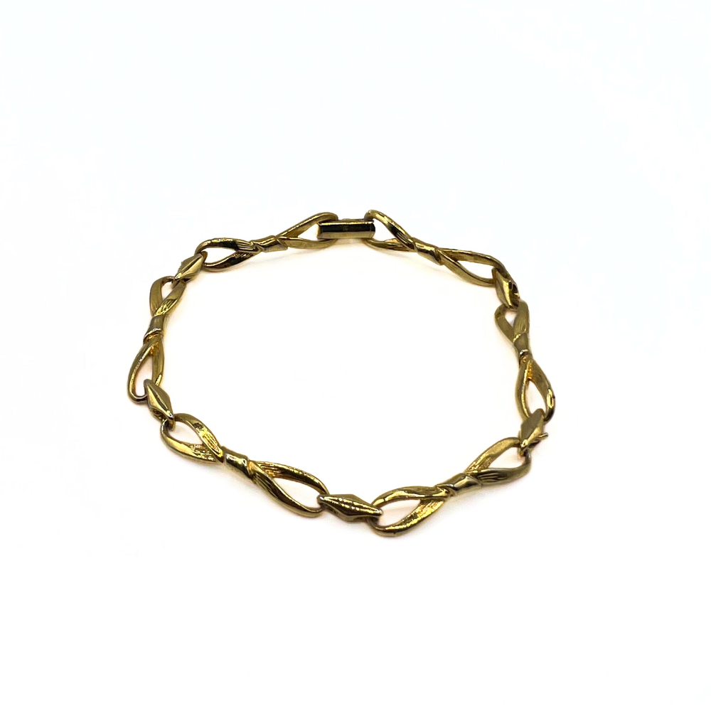 Vintage Twisted Link Gold-Tone Bracelet