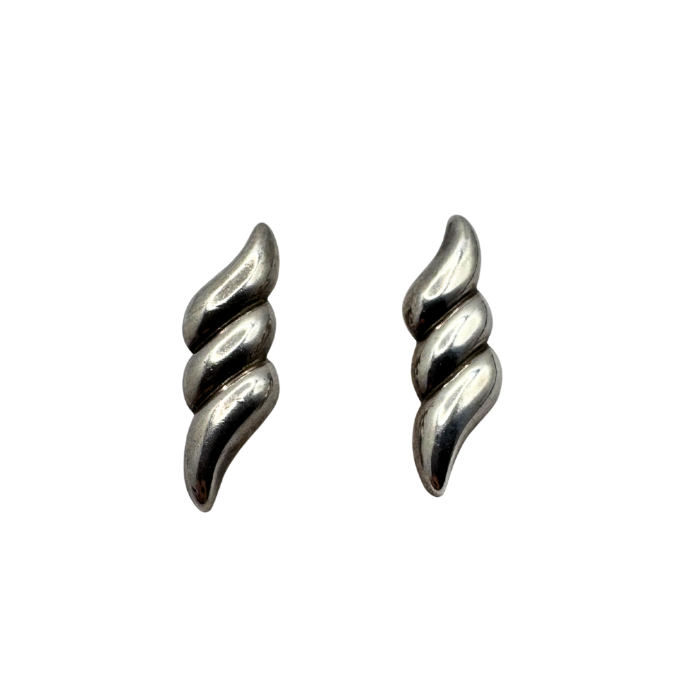 Sterling Spiral Clip-On Earrings