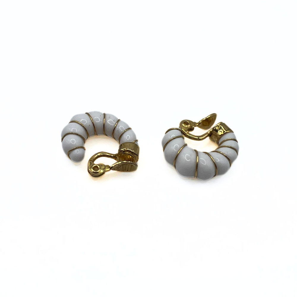 Vintage Spiral Shell Clip-On Earrings