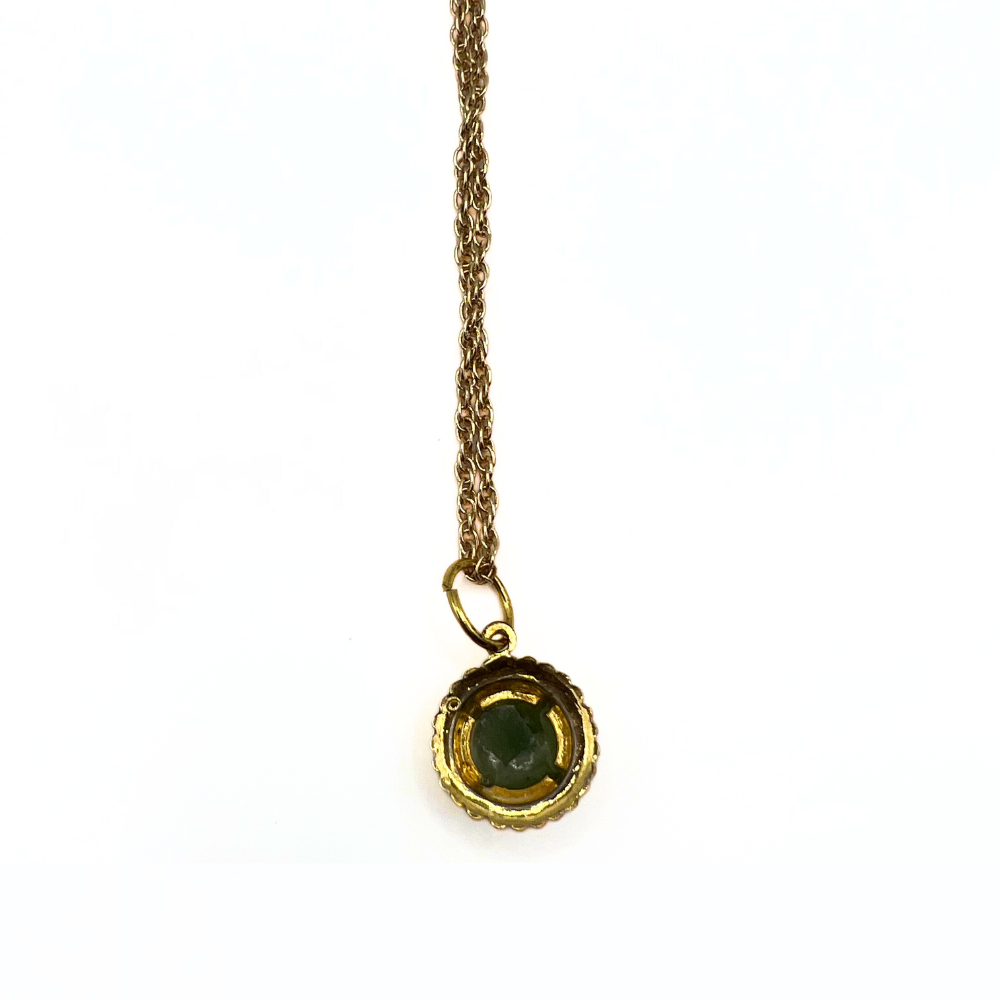Vintage Mini Green Pendant Necklace