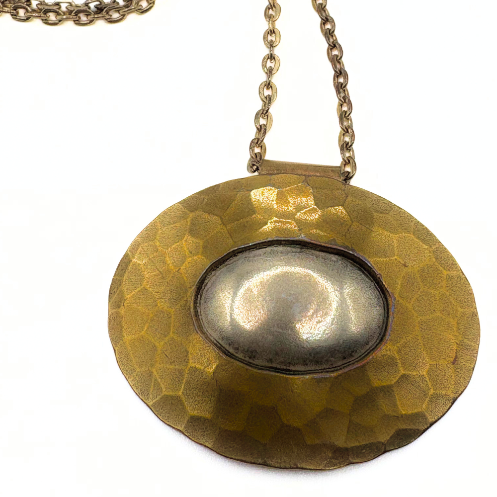 Hammered Horizon Pendant Necklace