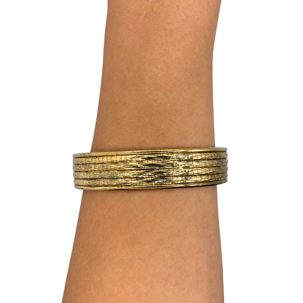 Italian Grid Gold Bangle