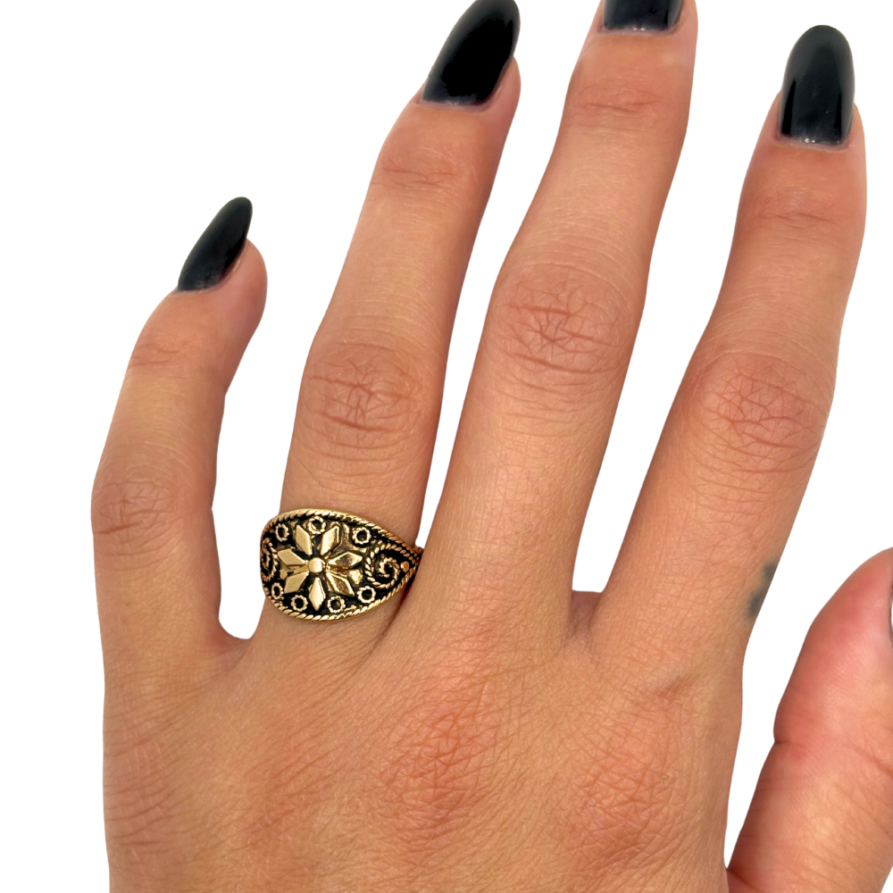 Golden Medallion Ring