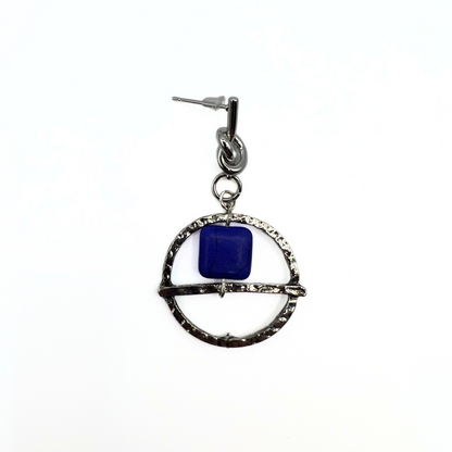 Reworked Silver Circle Drop Earrings
