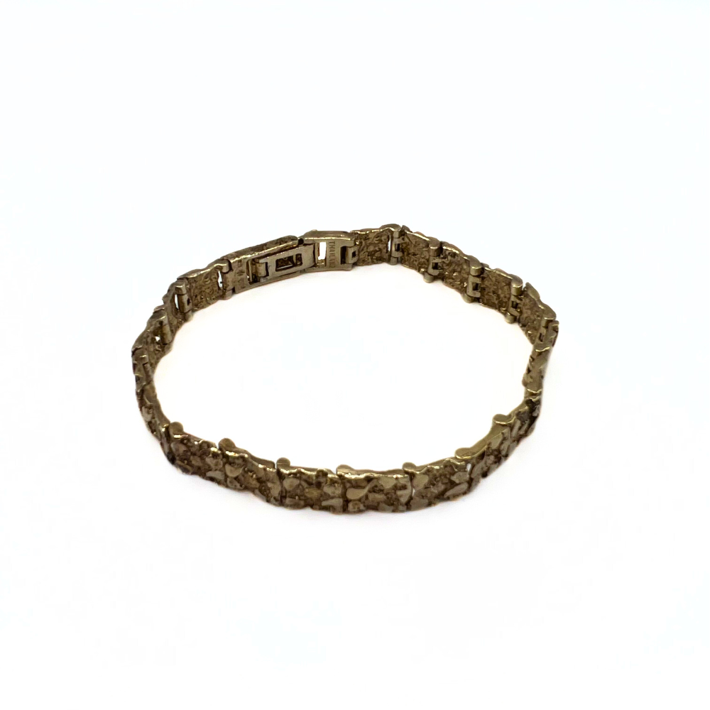 Vintage Gold Textured Link Bracelet