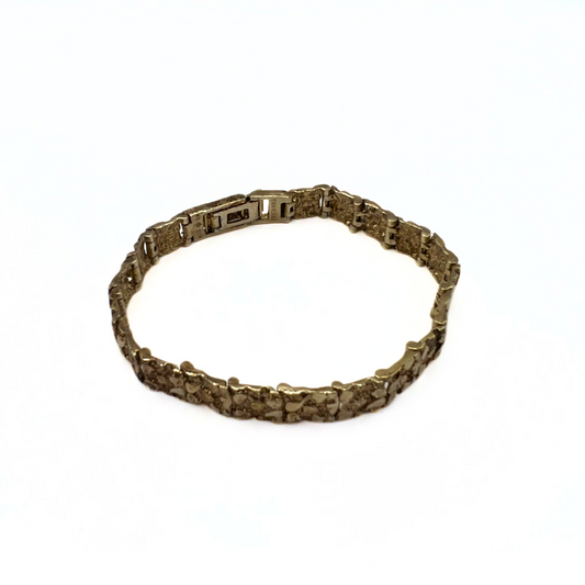 Vintage Gold Textured Link Bracelet
