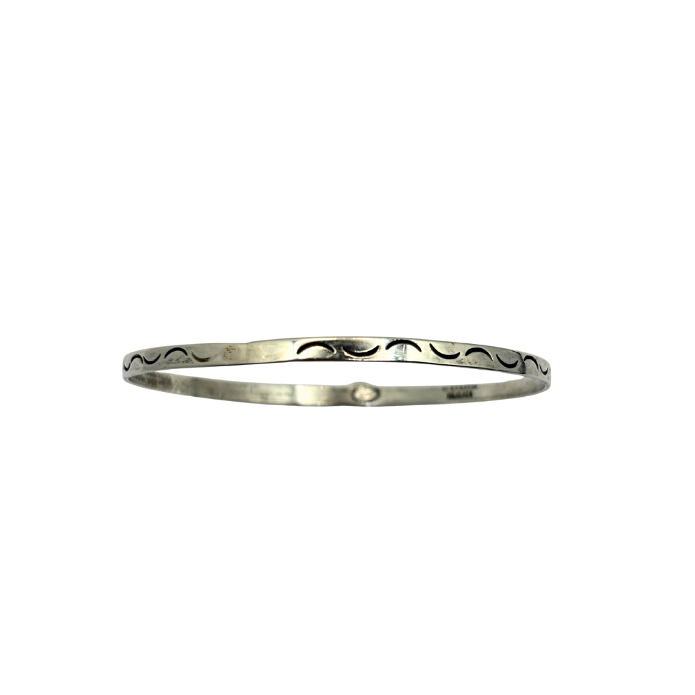 Sterling Silver Etched Bangle