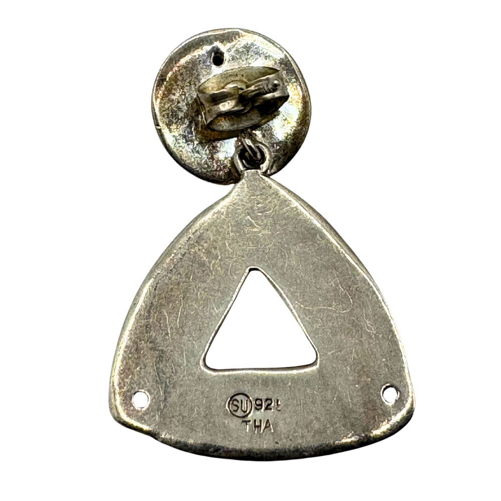 Sterling Triangle Dangle Earrings