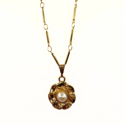 Vintage Pearl Charm Necklace