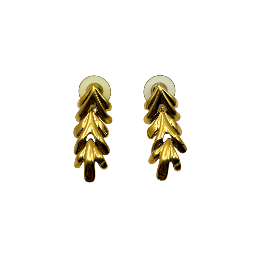 Gold-Tone Chevron Drop Earrings