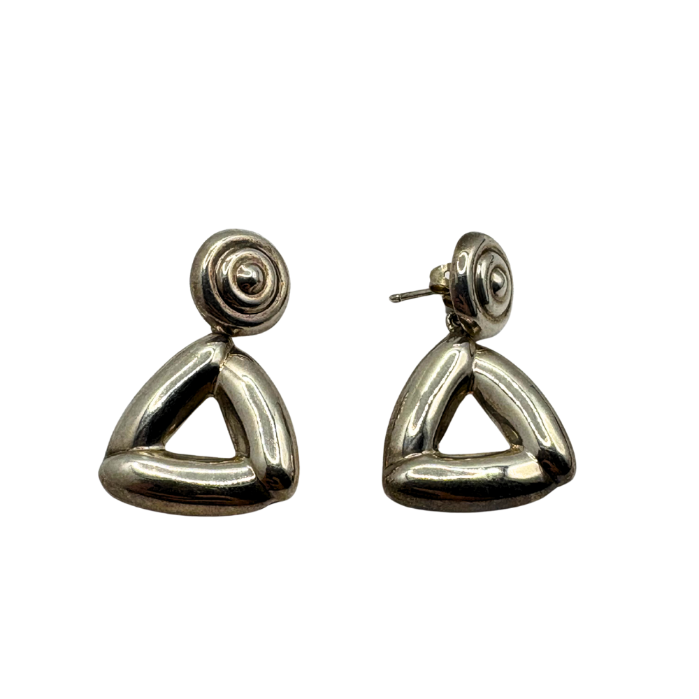 Sterling Triangle Dangle Earrings