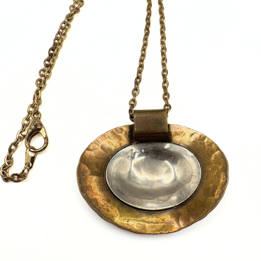 Hammered Horizon Pendant Necklace