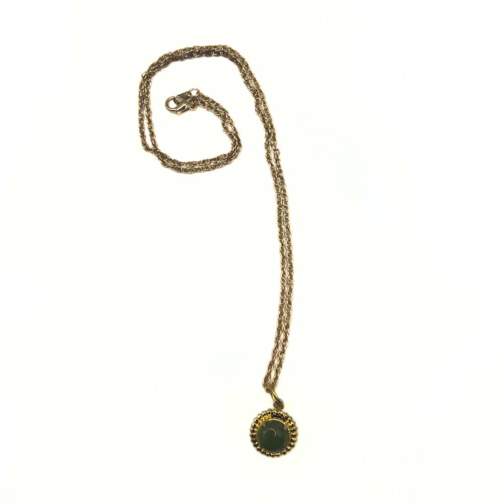 Vintage Mini Green Pendant Necklace