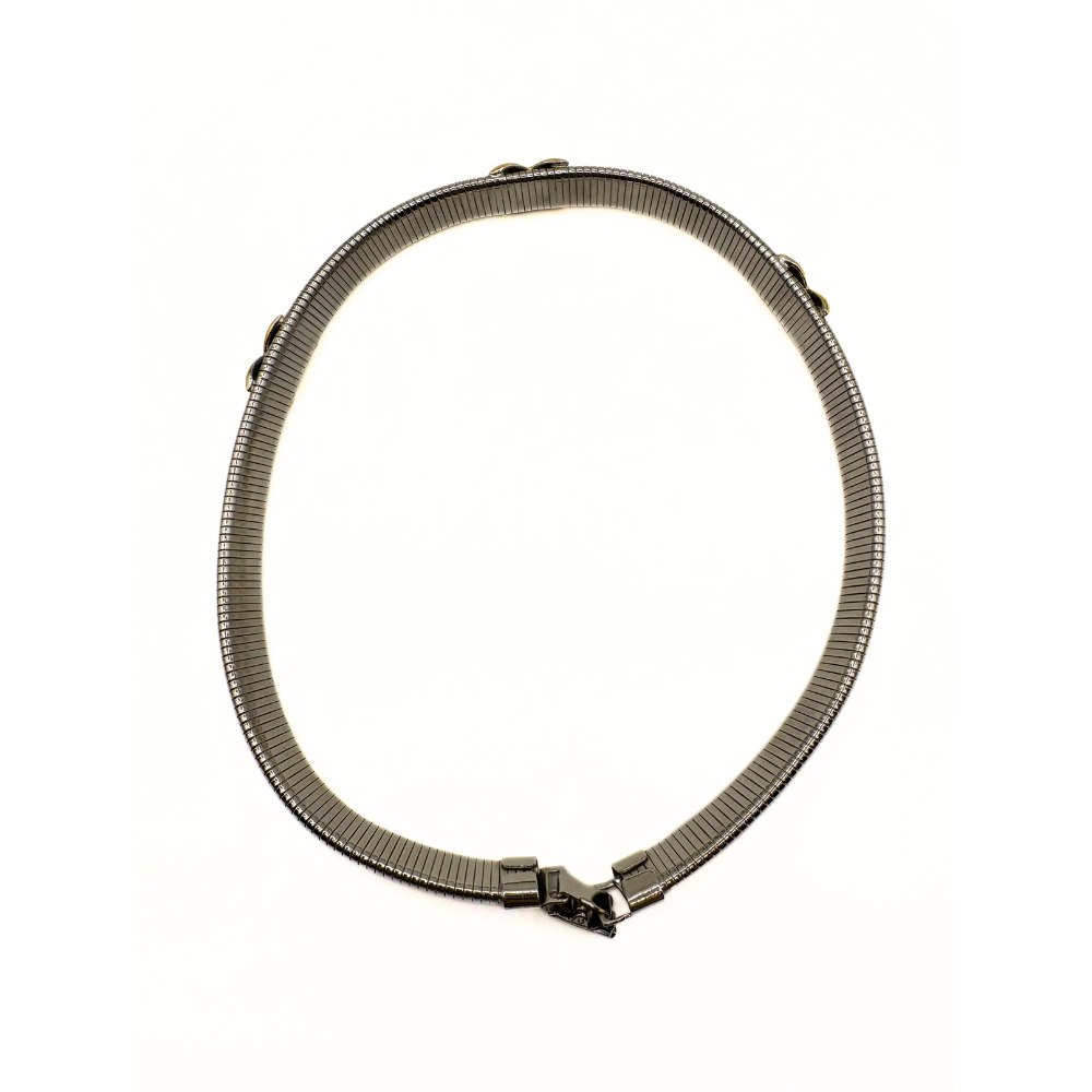 Crossed Paths Silver Collar Necklace