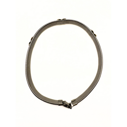 Crossed Paths Silver Collar Necklace