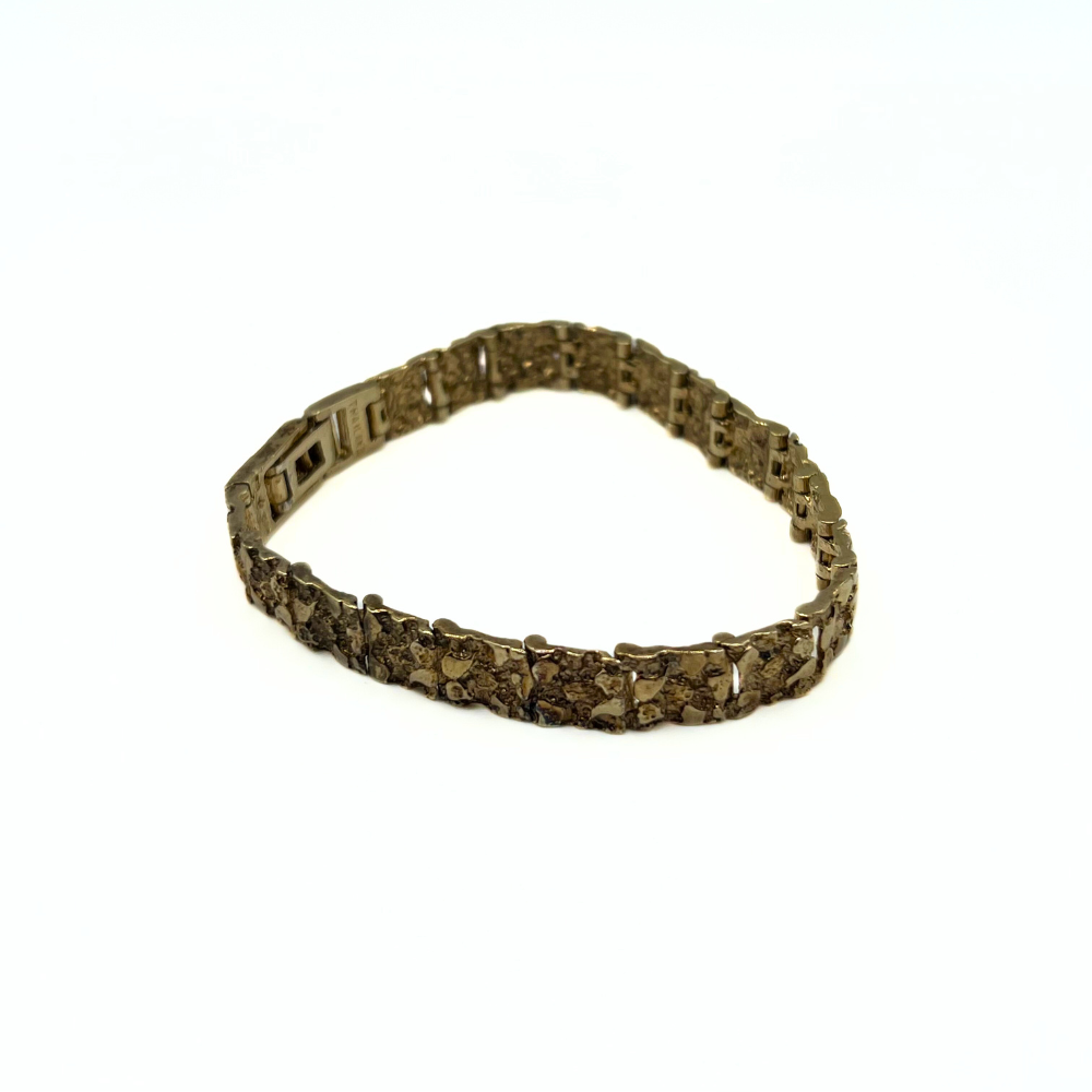 Vintage Gold Textured Link Bracelet