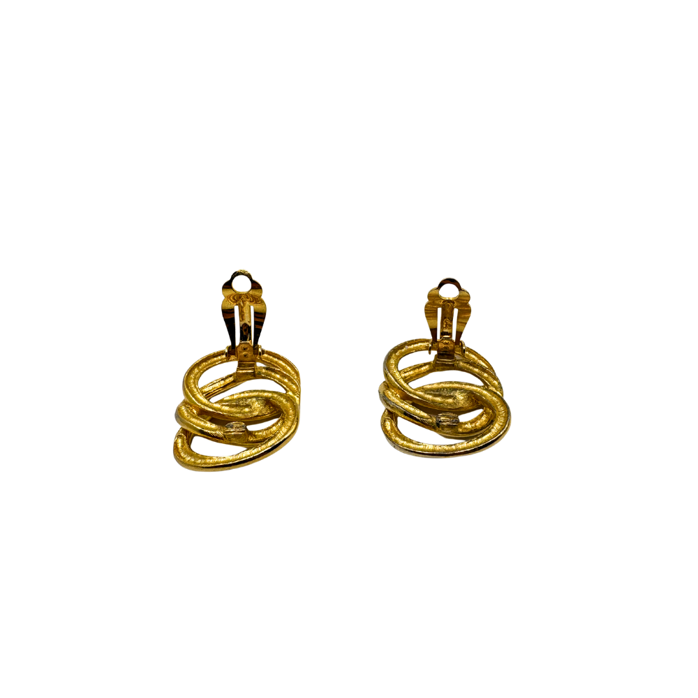 Textured Interlock Clip-On Earrings