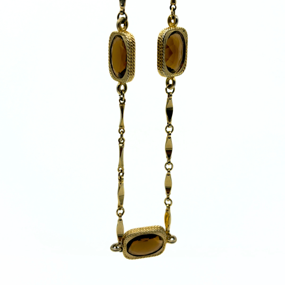 Golden Amber Reworked Sarah Coventry Necklace