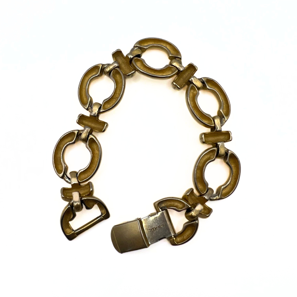 Vintage Erwin Pearl Brass-Tone Bracelet