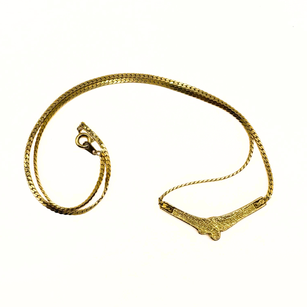 Tri-Stone Gold Collar Necklace