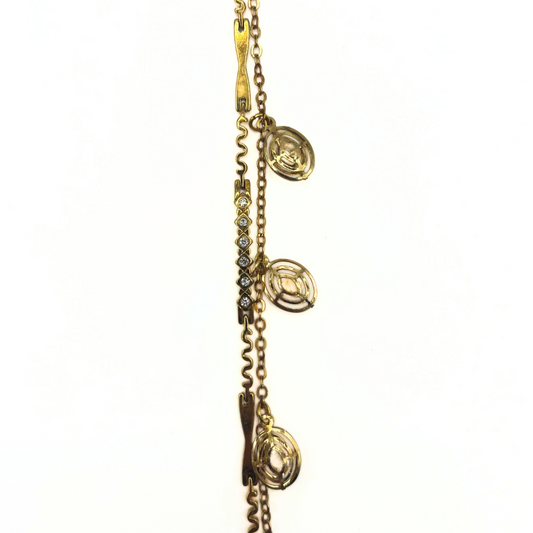 Vintage Gold-Tone Crystal Gemstones Bracelet