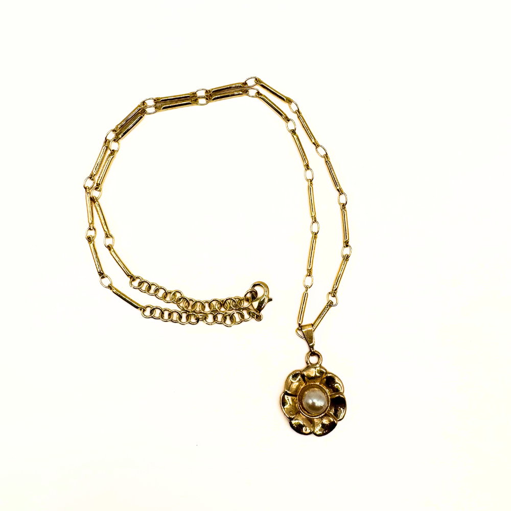 Vintage Pearl Charm Necklace