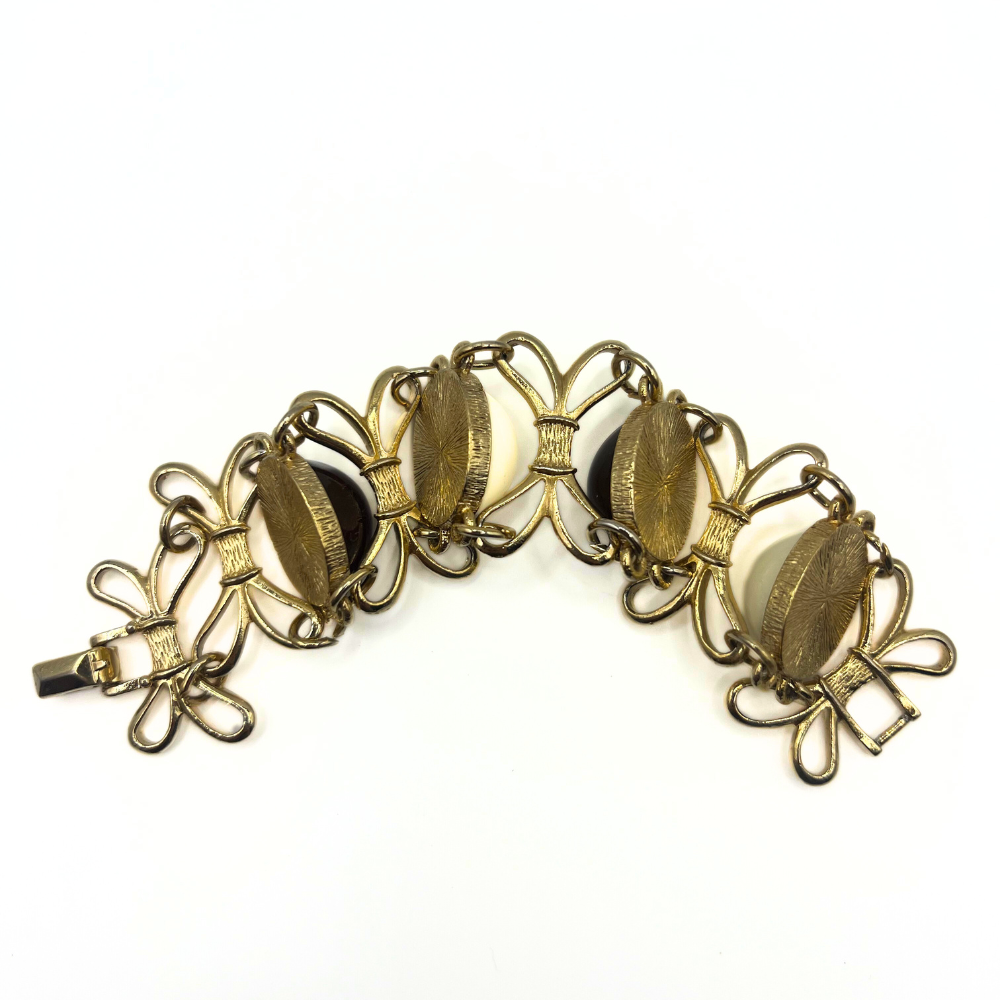 Vintage Gold Link Gemstone Bracelet