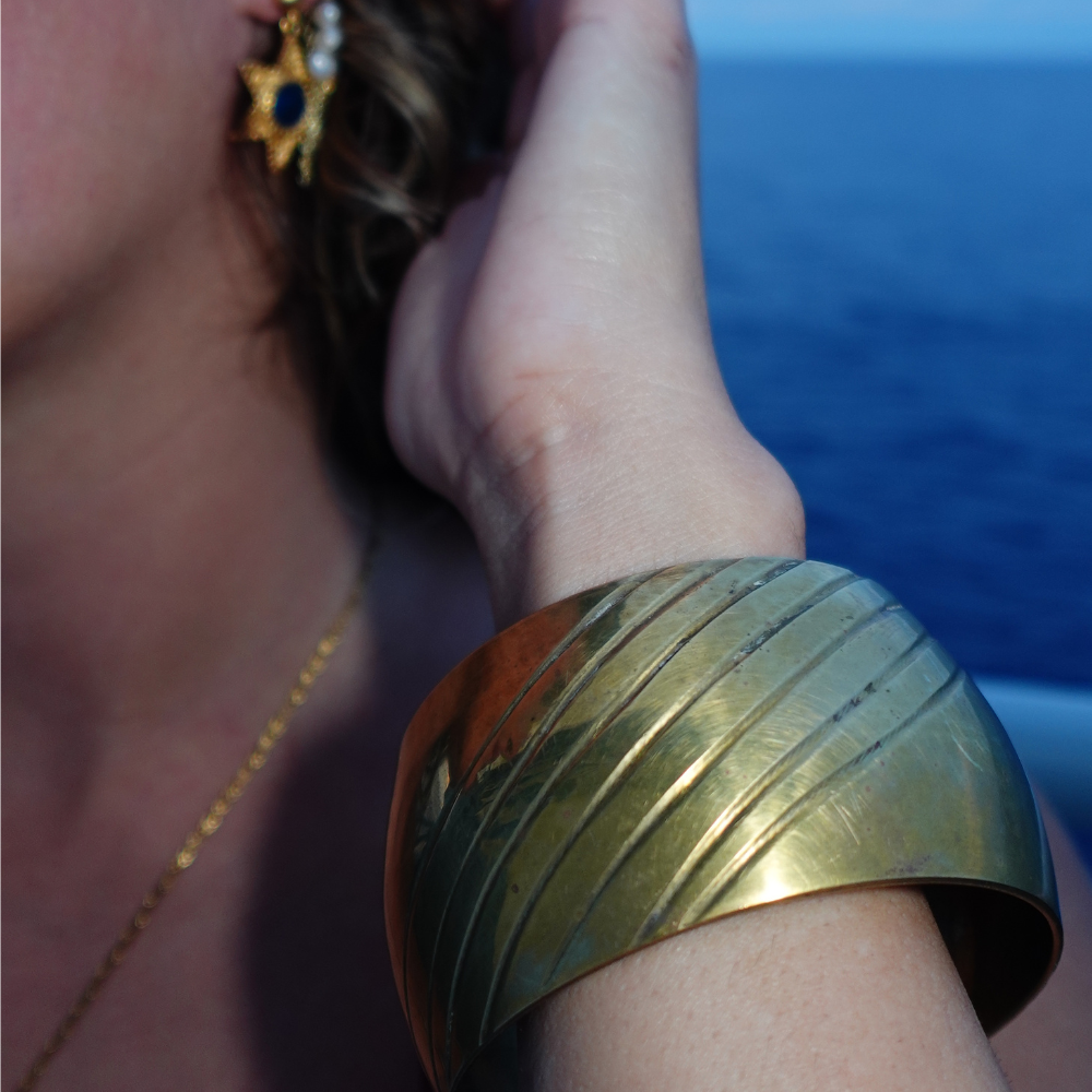 Vintage Brass Swirl Bangle