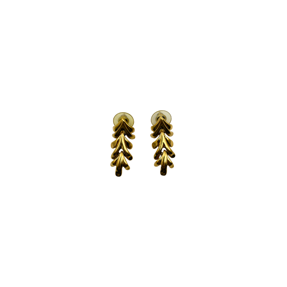 Gold-Tone Chevron Drop Earrings