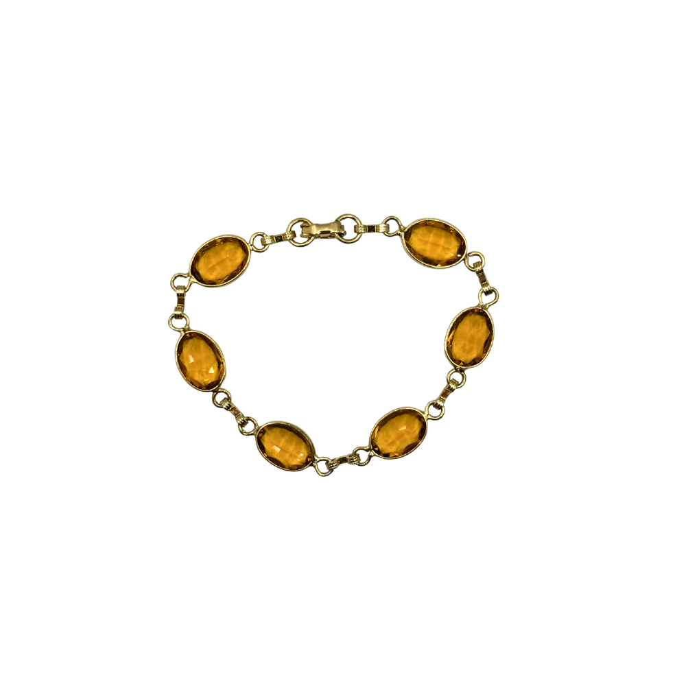 Golden Amber Link Bracelet