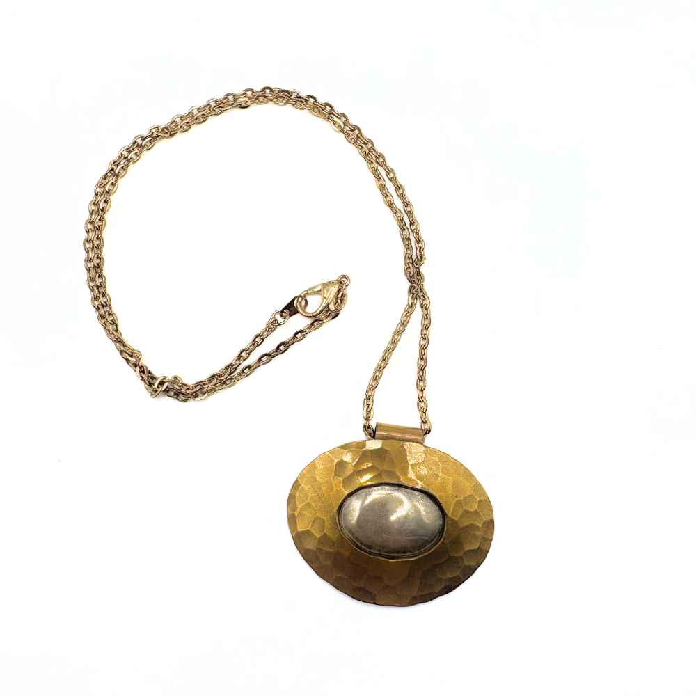 Hammered Horizon Pendant Necklace