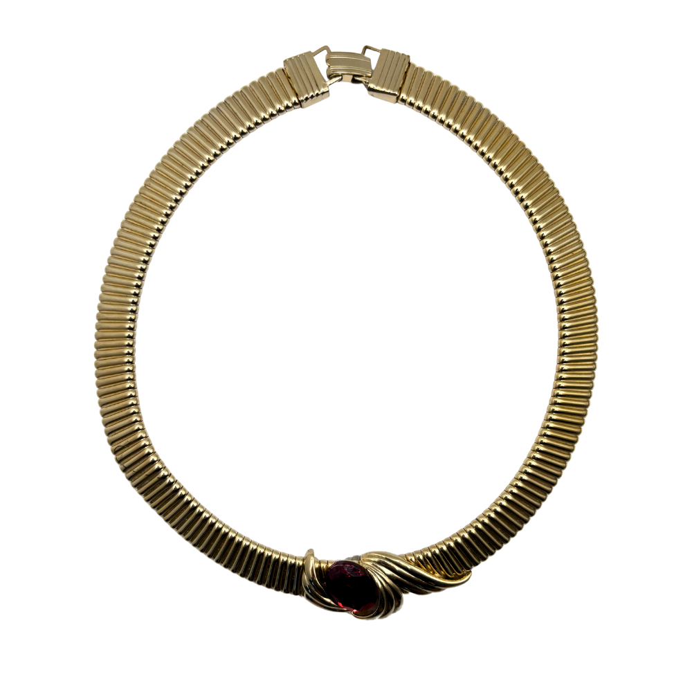 Vintage Gold-Tone Omega Choker