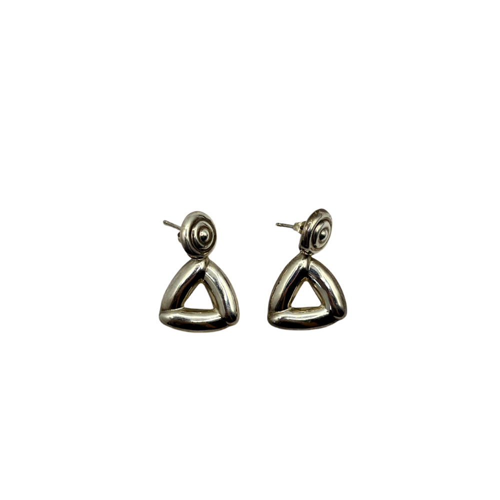 Sterling Triangle Dangle Earrings