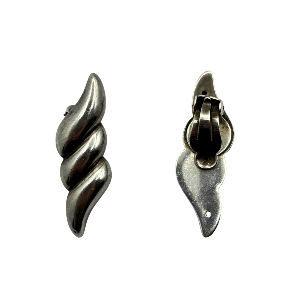 Sterling Spiral Clip-On Earrings