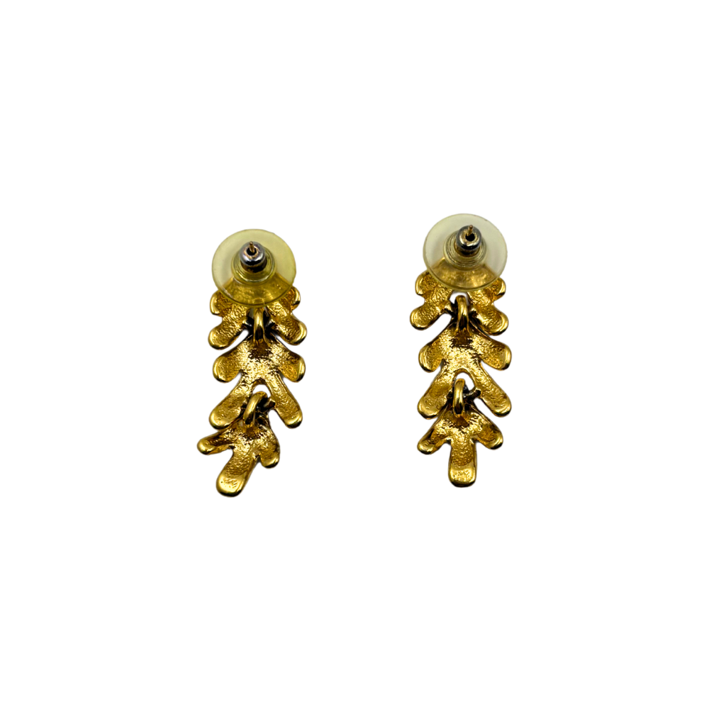 Gold-Tone Chevron Drop Earrings