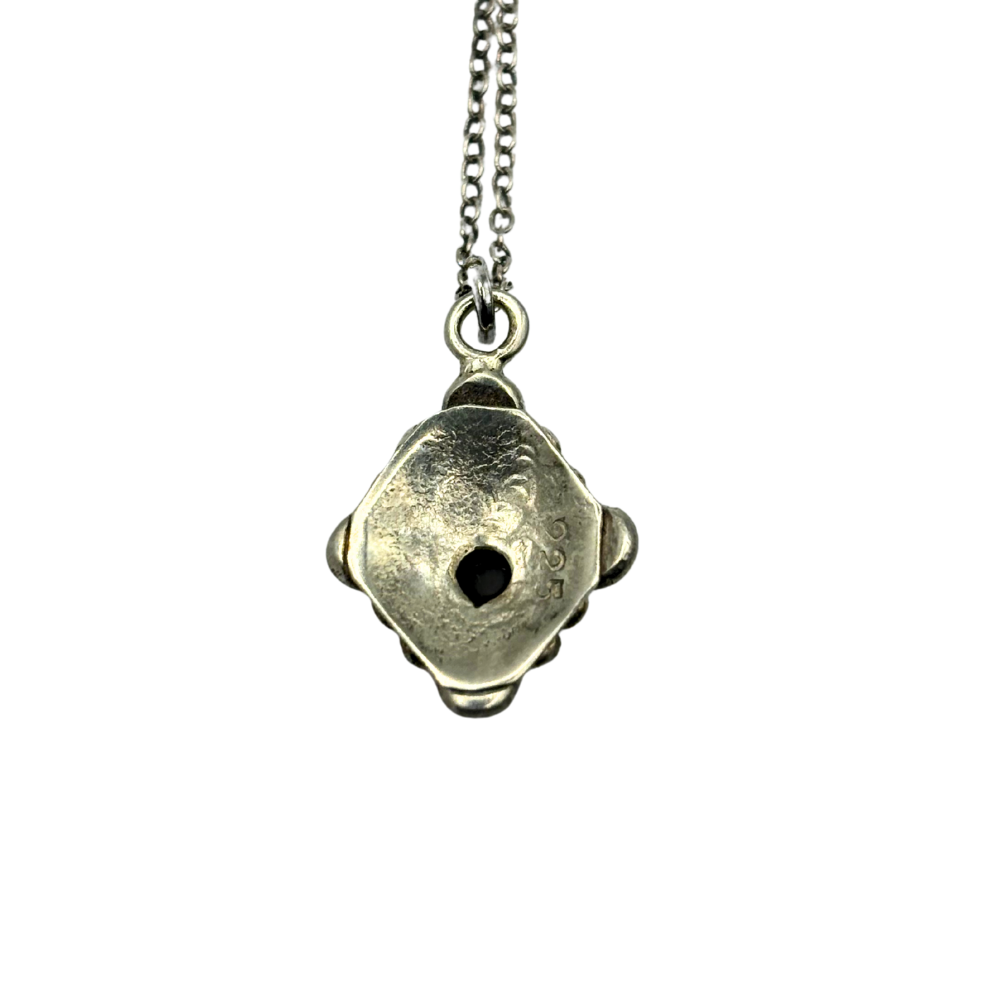 Vintage Carnelian Pendant Silver Necklace