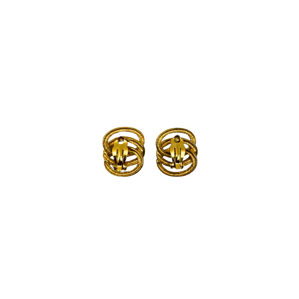 Textured Interlock Clip-On Earrings