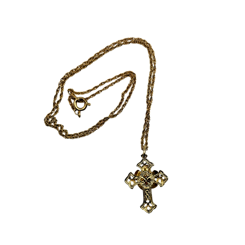 Vintage Cross Pendant Necklace